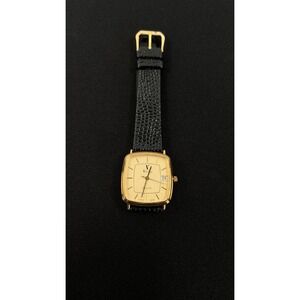 Vintage 1980s VALENTINO Roberto New Old Stock Tank Gold Plated Quartz 25mm Watch